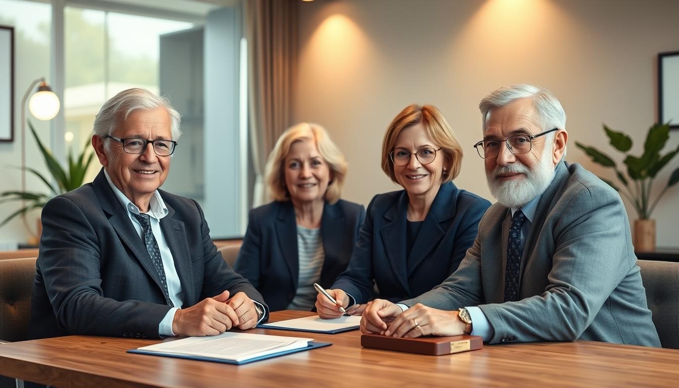 Family reviewing legal documents